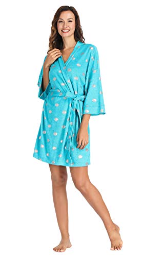 Women Bathrobe, Kimono Shower Wrap, Thin Lightweight Bath Robe
