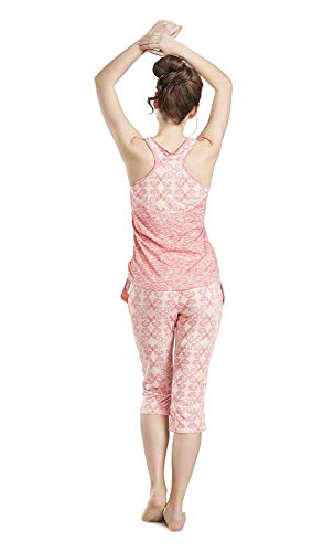 INK+IVY Summer Pajamas for Women, Cute Print Capris Pajama for Woman - Pjs Women Jersey Tank Top and Capri Jogger Pants Set