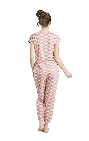 Lounge Women Pajamas Set - Pajamas for Women, Short Sleeve and Jogger Pants Sleepwear Set