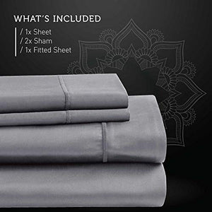 Hyde Lane 1000TC Cotton Sheet Set| 4 Piece - Fitted, Flat Sheet & Shams | Stretches Up to 16” to Easily Cover Large Bed Sizes | Superior Softness - Shrink & Pilling Proof