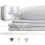 Deep Pocket Sheet Set – 100% Cotton w/Official Seal | 4 Piece Luxury Sheets Set | 360 Degree Elastic Edge Stretches 14”| 500 Thread Count – Hypoallergenic, Thick & Breathable