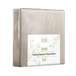 Hyde Lane 400TC Cotton Fitted Sheet| Stretches Up to 10-14” to Easily Cover Most Bed Sizes- Retains Elasticity | Soft & Durable - Shrink & Pilling Proof