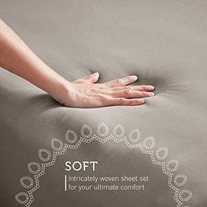 Hyde Lane 400TC Cotton Fitted Sheet| Stretches Up to 10-14” to Easily Cover Most Bed Sizes- Retains Elasticity | Soft & Durable - Shrink & Pilling Proof