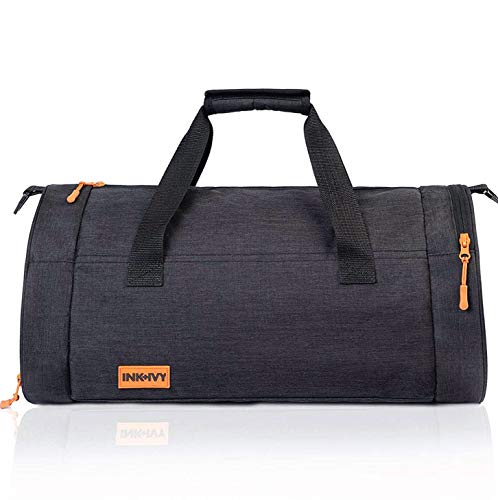 Ink+Ivy ROCK YOUR LIFE All-in-One Gym Bag – Travel Bag – Camping Bag – Superior Anti-Stench, Water Resistant, 600D Tear-Proof Polyester Protection and Separate Shoe Compartment