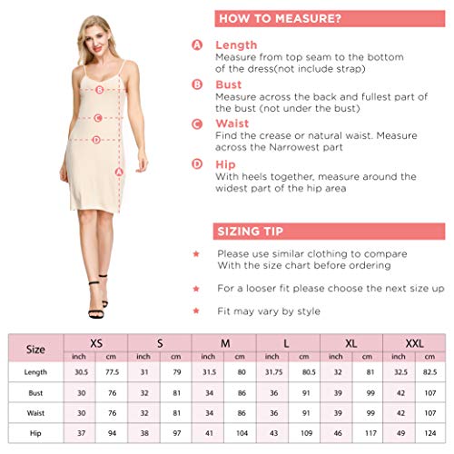 INK+IVY Womens Slips for Under Dresses Sexy Nightgown V Neck Chemise Knit Nude S