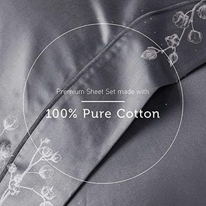 Hyde Lane 1000TC Cotton Sheet Set| 4 Piece - Fitted, Flat Sheet & Shams | Stretches Up to 16” to Easily Cover Large Bed Sizes | Superior Softness - Shrink & Pilling Proof